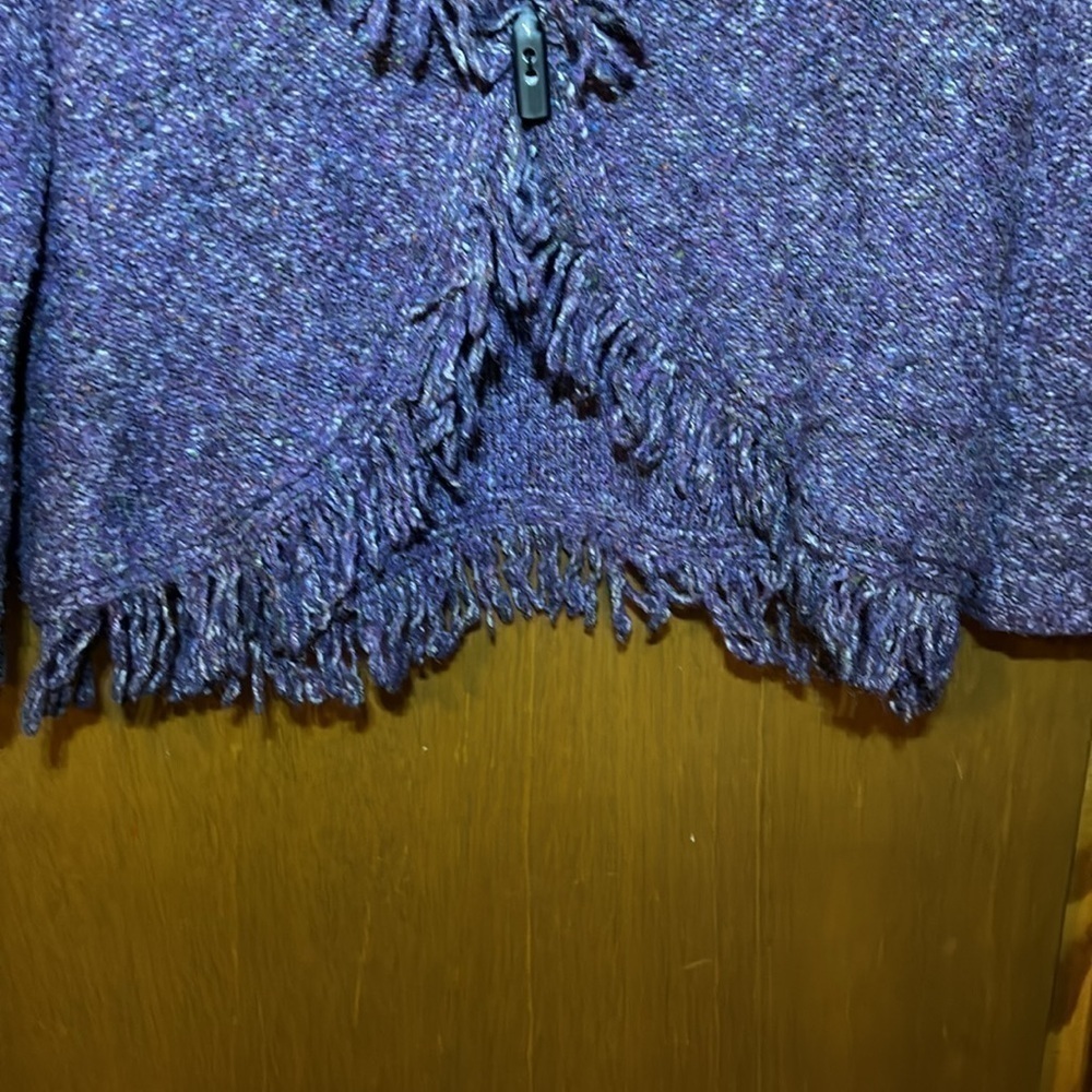 Ruby Rd. Purple Fringe Cardigan - Picture 5 of 10